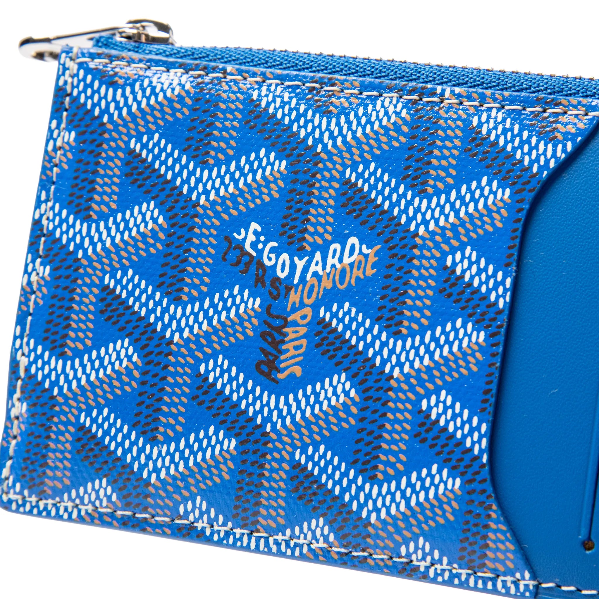Logo View of Goyard Bourbon Zipped Sky Blue Card Holder BOURBOPMLTY10CL10P